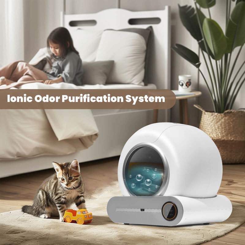 New Automatic Cat Litter Box For 1-3 Cats, Smart Self-cleaning Litter Box For Kittens, App-controlled Kitty Litter Box, Advanced Odour Control & Waste Disposal System, Easy To Use For Multiple Cats & Hassle-free Maintenance