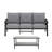 2 Piece Outdoor Patio Set, 70” All-Weather Metal 3-Seat Metal Patio Sofa And Rectangular Coffee Table , Khaki Frame With Gray Cushions-1547054535-1547054533