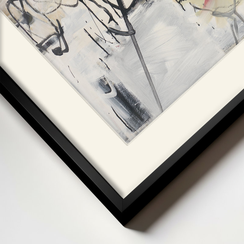 «Abstract IX» par Salvatore Principe, reproduction sur toile, H 10 po x l 14 po, Impression encadrée avec passe-partout, Noir