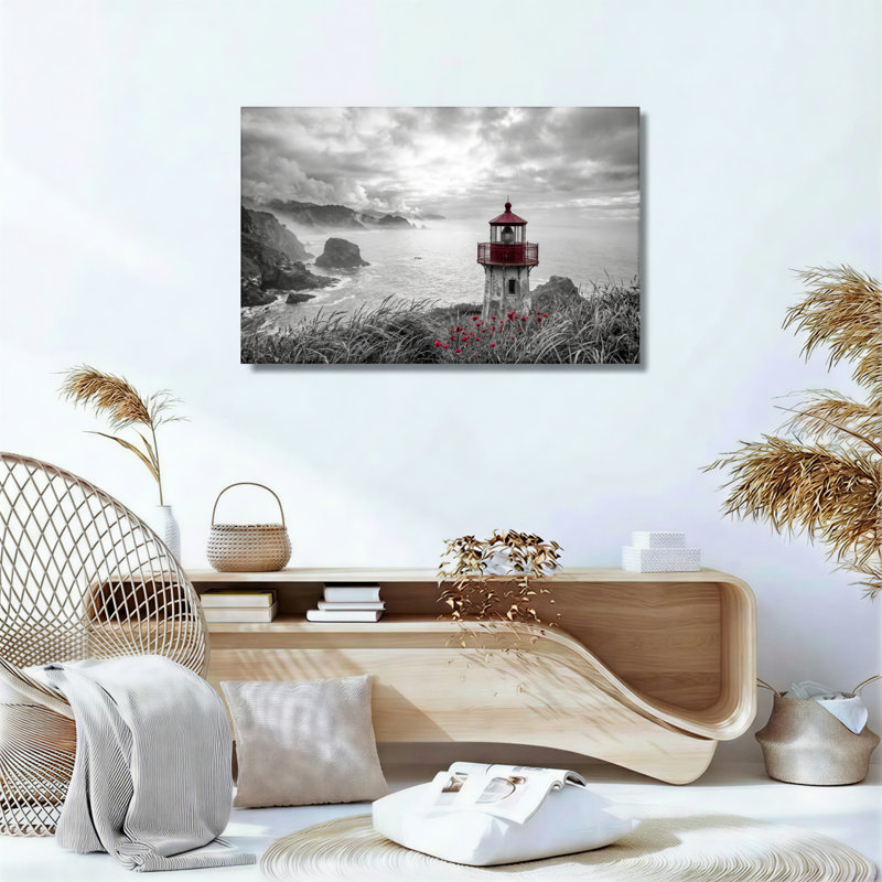 Phare de paysage marin, reproduction d'art sur toile, ensemble de 1, H 28 po x l 40 po, Toile tendue