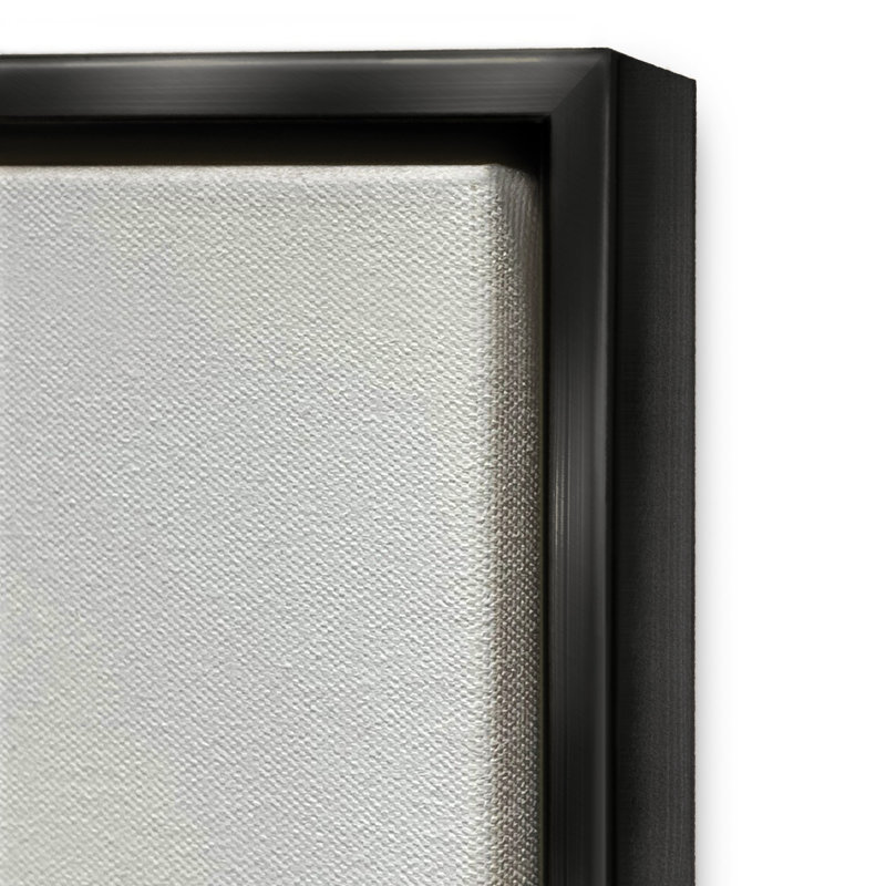 Abstract Teal and Beige Canvas Print with Black Frame, 25 x 31