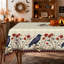 Nappe gothique vintage d'Halloween - Chemin de table à bordure florale avec corbeau, crâne et roses rouges.-344504704