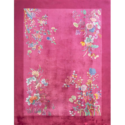 Tapis antique en laine Art déco chinois
