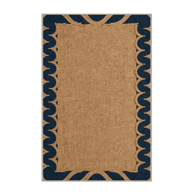 Washable Wave borders Nautical Area Rug