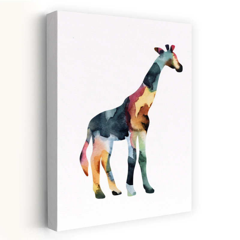 Girafe, art mural contemporain abstrait, 18" H x 12" W
