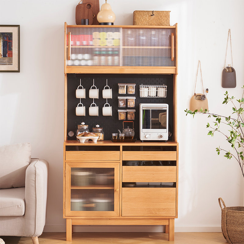 Modern Simple Multi-Functional Large Capacity Pantry Cabinet, Natural