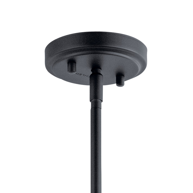 Winslow Contemporary Mini Pendant in Black with Clear Seeded Glass