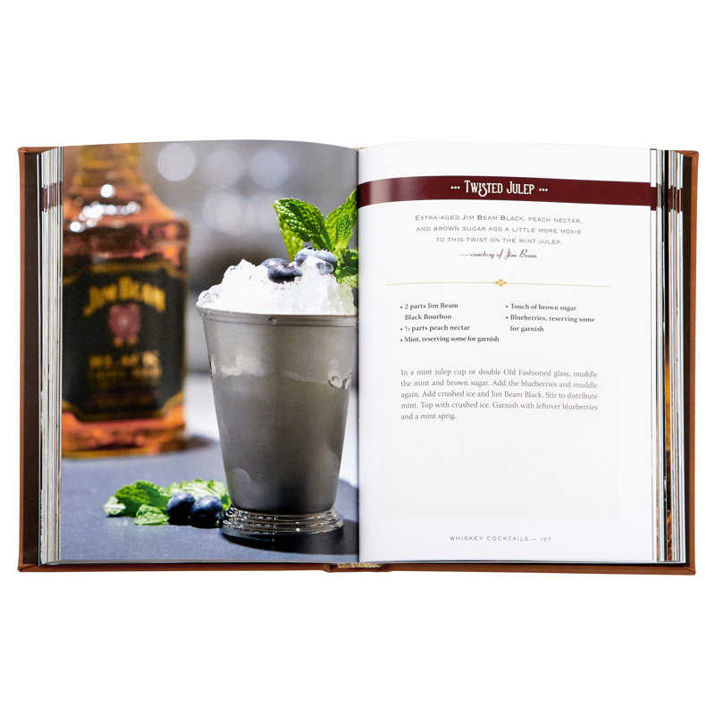 Graphic Image Whiskey Cocktails, Coffee Table Book, Leather, Brown