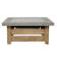 Foyer de table carré 34 po avec couvercle, pare-étincelles et tisonnier, gris et brun