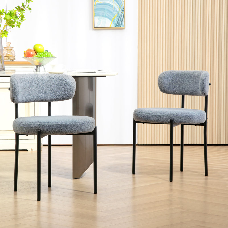 Ensemble de chaises de salle à manger avec pieds en acier, gris, 2