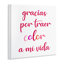 Thanks for Bringing Color Wall Plaque Spanish Art, by SD Graphics Studio