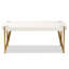 Table basse Abagael au fini blanc et or brossé, H 17,89 po x l 43,39 po x P 22,97 po