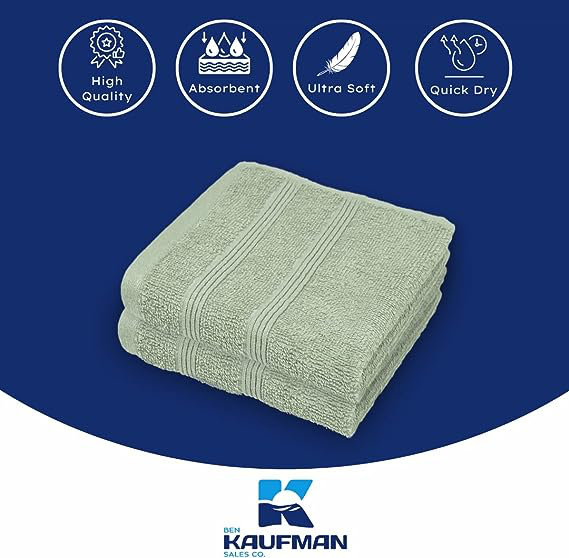 100% Cotton Midweight Washcloth, Sage Green