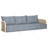 Havana 86" Wide Outdoor Wicker Patio Sofa with Cushions