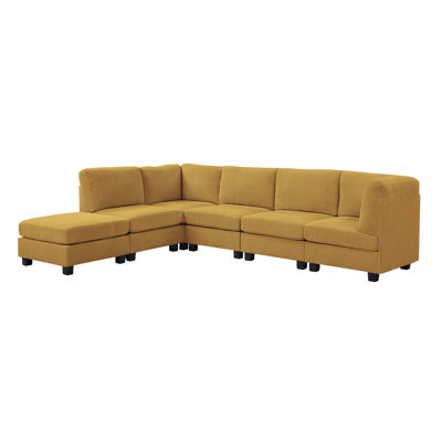 Rejeana 120" Wide Reversible Modular Corner Sectional with Ottoman by Latitude Run