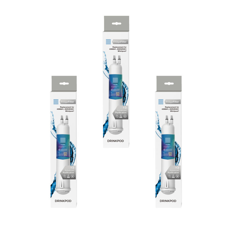 Drinkpod Refrigerator Water Filter For Whirlpool Edr3rxd1, 4396841, 4396710 3-pack