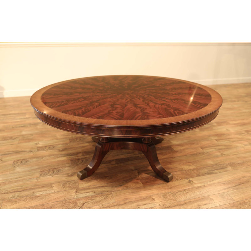 Round Mahogany Wood Dining Table