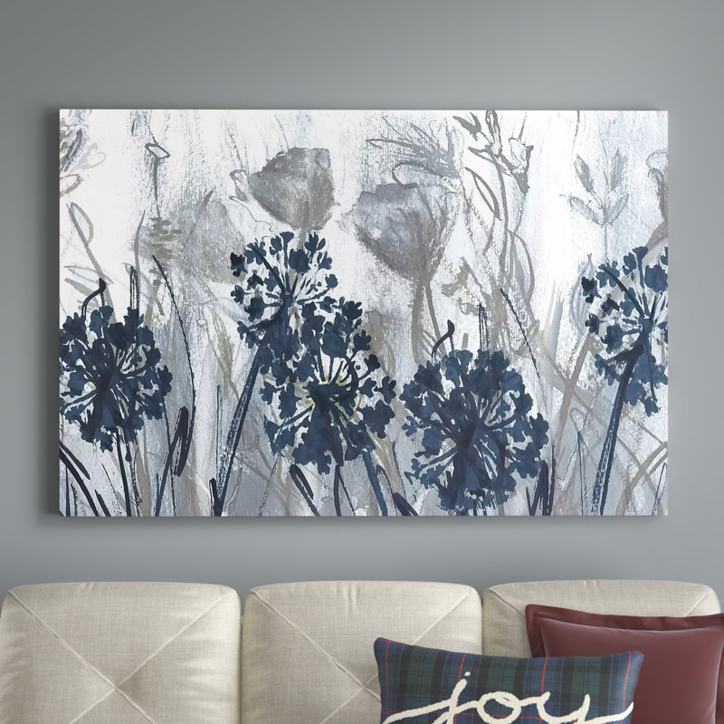 " Indigo Field " by Susan Jill, 40" H x 60" W, Wrapped Canvas, No Frame