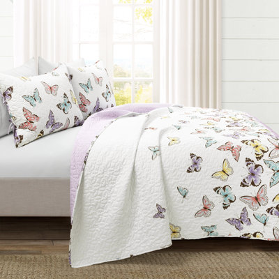 Lilac Microfiber 2 Piece Quilt Set