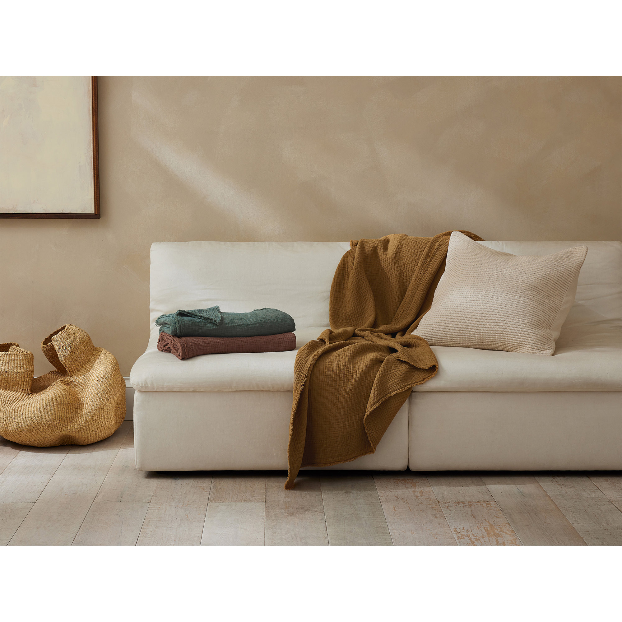 Topanga Matelasse Cotton Throw Blanket, Hazel, Throw
