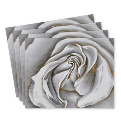 White Rose Delicate Polyester Andaluss Set of 4 - Home Decor