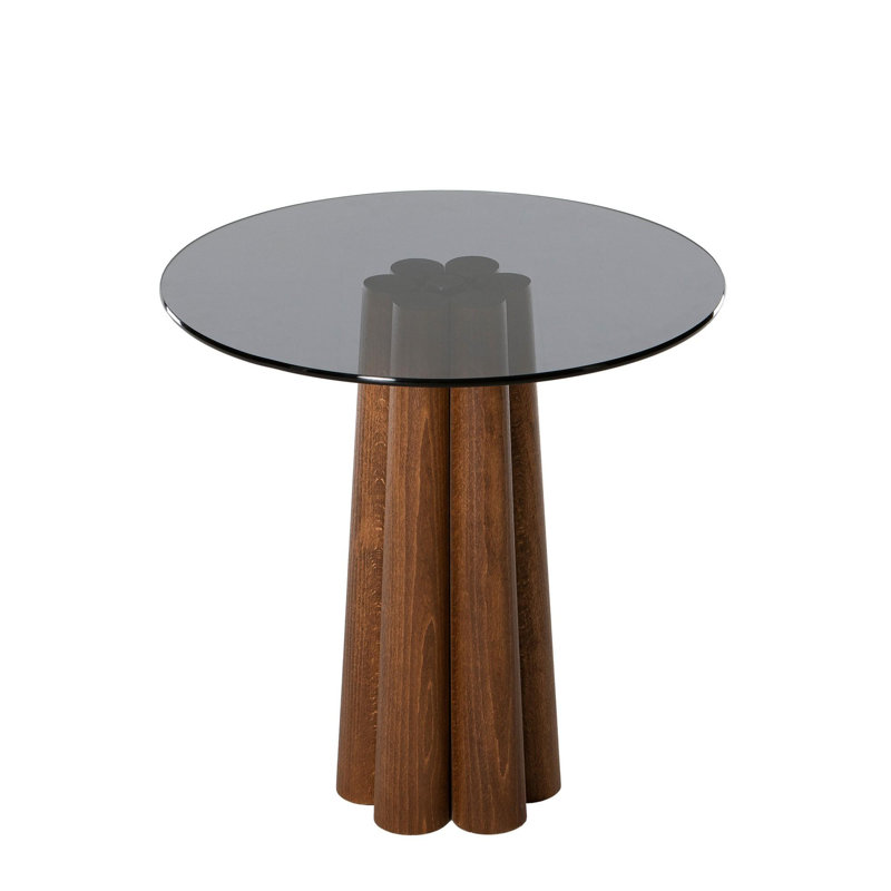 Glorias End Table, 50" H x 50" W x 50" D, Walnut, Dark Grey