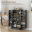Armoire de rangement autoportante de 41 po avec armoire à 12 portes avec 12 portes, étagères à 5 niveaux et tablettes réglables, noir-1427104603