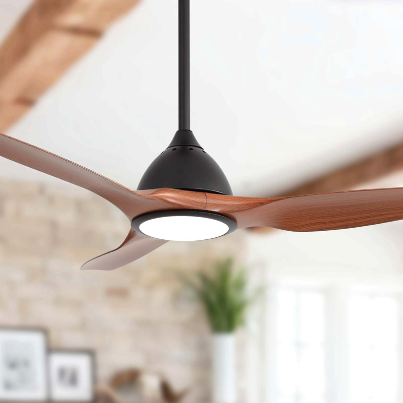 52 Inch Ceiling Fan With Light 22W 3 Color Dimmable LED Memory Function Ultra Quiet Reversible DC Motor 1H 4H 8H Timer For Large Rooms