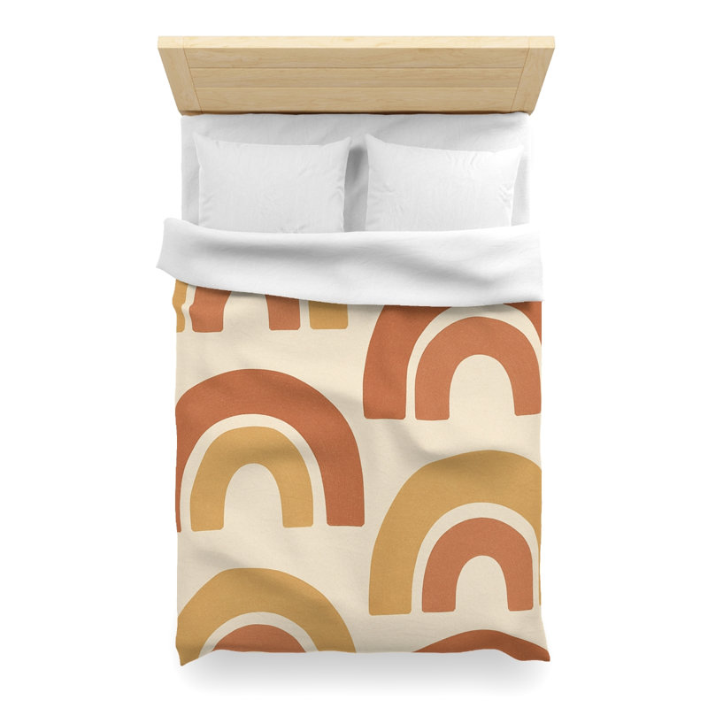 Microfiber Duvet Cover Boho Style, Design 52, White, Twin XL Duvet Cover