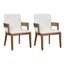 Ensemble de 2 chaises de salle à manger rembourrées en cuir de polyuréthane moderne et noyer blanc-104293338