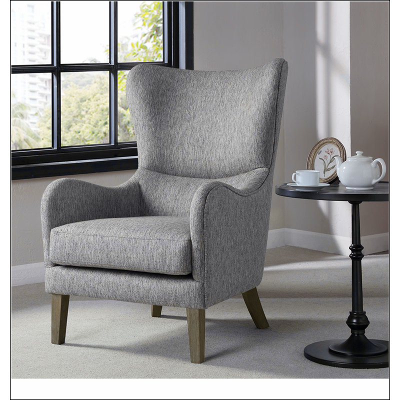 Grey Fabric Side Chair with 4 Legs