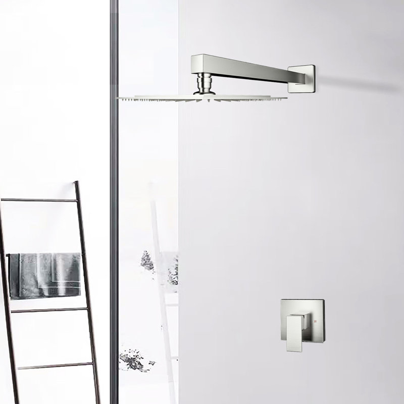 Brushed Nickel Wall Mounted Shower Ejecting Faucet - Brass, Valve Included Faucet, Is