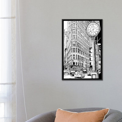 « b&w city scene vii », reproduction d’impression sur toile