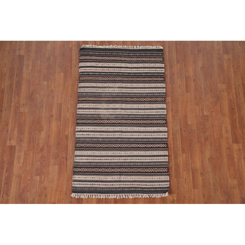 Tapis oriental rayé kilim 3 x 5