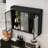 3 Door Arched Wall Mounted Glass Cabinets For Kitchen, Living Room And Bathroom(Black)-62068037