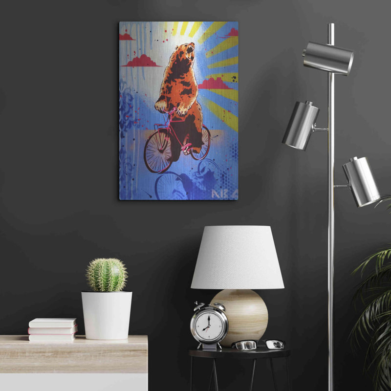 " Bear Back Rider " by AbcArtAttack, 24" H x 16" W