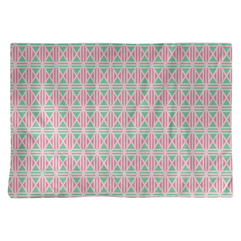 Napperon de 18 po à motif de losanges doublé classique, Rose / sarcelle