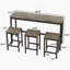 Ensemble de table de salle à manger à hauteur de comptoir avec 3 tabourets-1750020037-1750020039