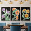 Pop Flowers I, reproduction encadrée sur toile 3 pièces-91887671-91887674