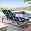 Coussin de chaise longue Peenoke 72,5 po L × 21 po l × 3 po P (siège) pour intérieur et extérieur, épaisseur 3 po, motif décoratif 3D tissé bleu et argent métallisé, résistant à l'eau.-133878135-133878140