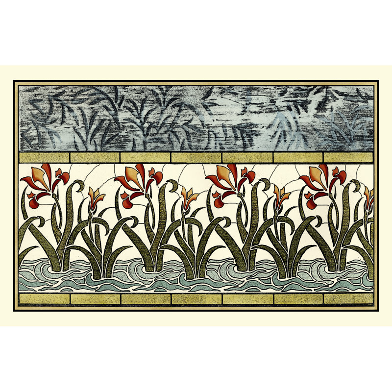 Stained Glass Flowers I by Vision Studio - Wrapped Canvas Print, 30cm H x 46cm W x 3.8cm D