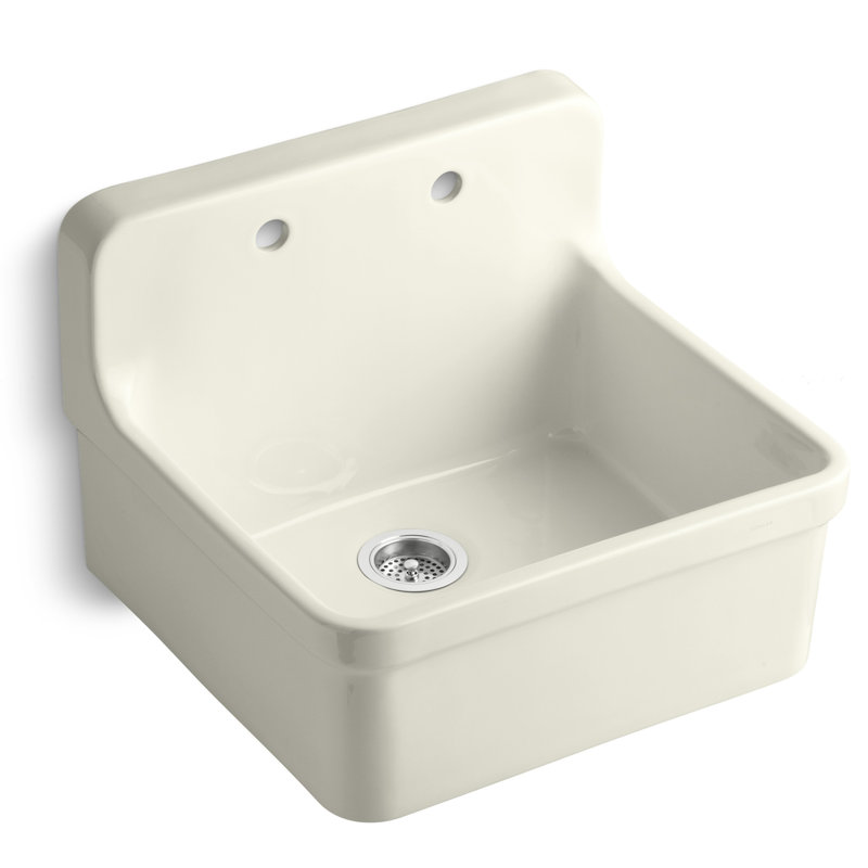 Gilford 24" L x 22" W Farmhouse Kitchen Sink, Biscuit