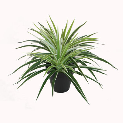 Herbe artificielle verte en pot à deux tons 13 po