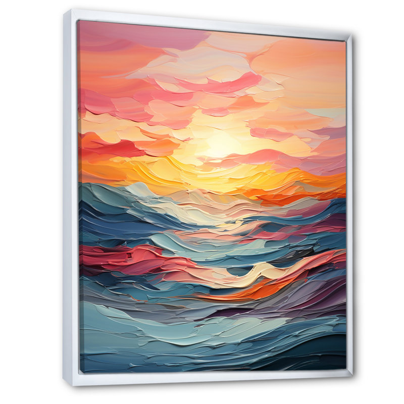 «Iseah Bold Pastel Sunset III», reproduction sur toile, H 32 po x l 24 po x P 1 po, Cadre flottant blanc