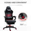 Fauteuil de jeu de course ajustable - Cuir d'unité centrale, dossier haut, inclinable avec support lombaire et repose-pieds, repose-pieds inclinable, hauteur, support, bureau ergonomique Black Diamond