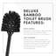 Paquet de 2 - Brosse de toilette en bambou avec poignée en acier inoxydable et support en bois - en acier inoxydable durable et résistant à la rouille