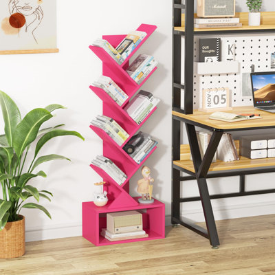 Bibliothèque à 9 étages pour arbre, bibliothèque pour espace restreint, étagère de rangement pour livres, bibliothèque de rangement pour bureau à domicile, salon, chambre à coucher