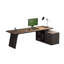 55.12"Smoked-Wood Tone L-Shaped Office Desk-13633804