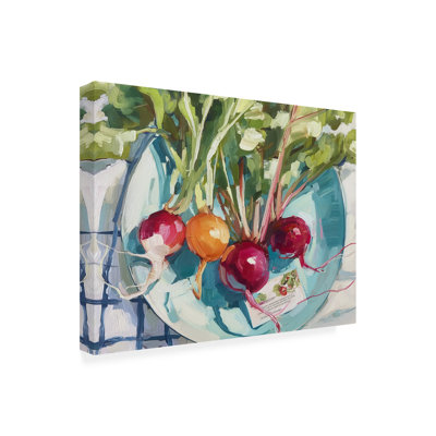Art mural sur toile tendue - "Garden Plate III" par Paula Freeman pour décoration de salon, de chambre à coucher ou de bureau - 14 x 19