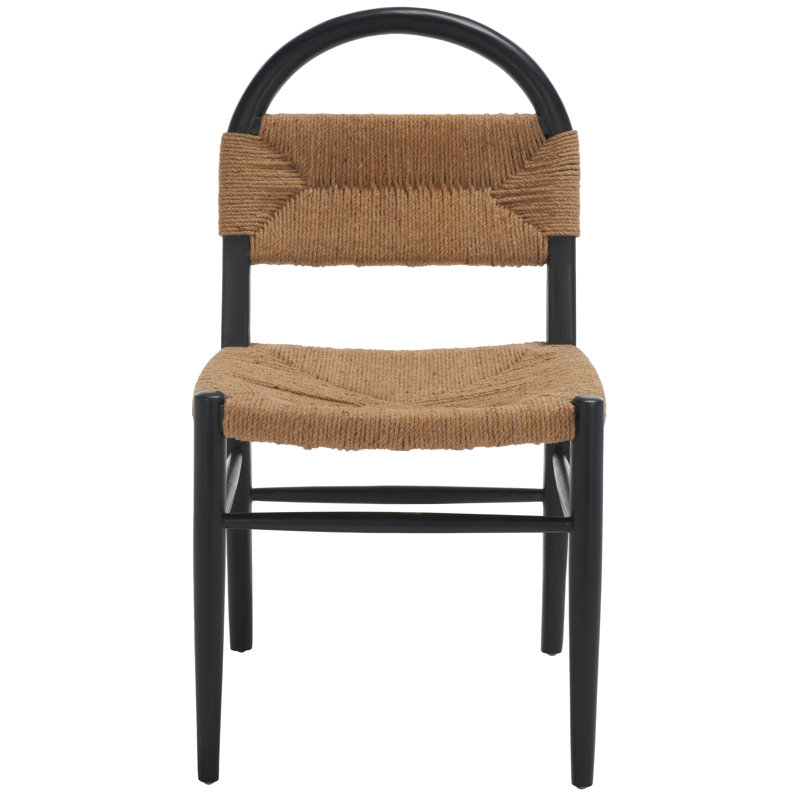 Kashmir 18.1'' H Solid Wood Side Chair, Black